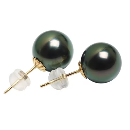 Black Tahitian-Style Pearl Stud Earrings