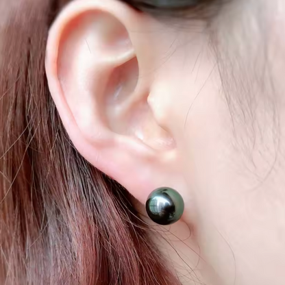 Black Tahitian-Style Pearl Stud Earrings